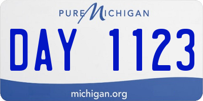 MI license plate DAY1123