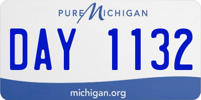 MI license plate DAY1132
