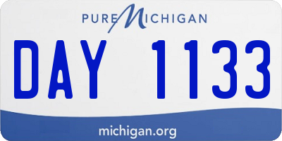 MI license plate DAY1133