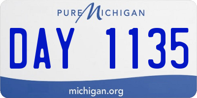 MI license plate DAY1135