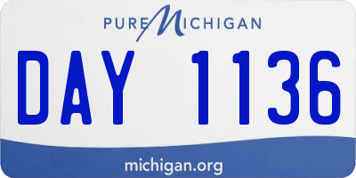 MI license plate DAY1136