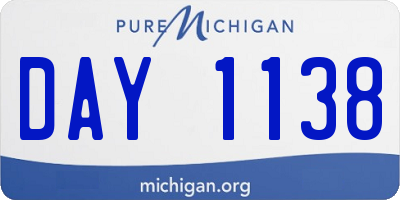 MI license plate DAY1138