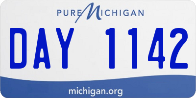 MI license plate DAY1142