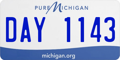 MI license plate DAY1143