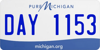 MI license plate DAY1153