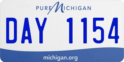 MI license plate DAY1154