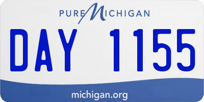 MI license plate DAY1155