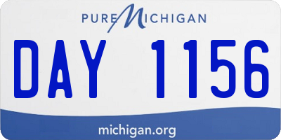 MI license plate DAY1156