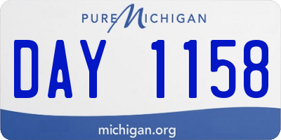 MI license plate DAY1158
