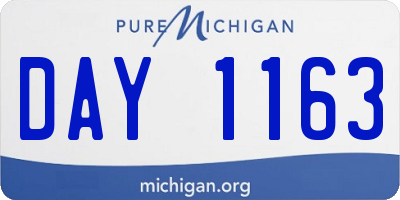 MI license plate DAY1163