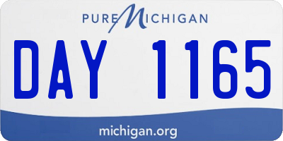 MI license plate DAY1165