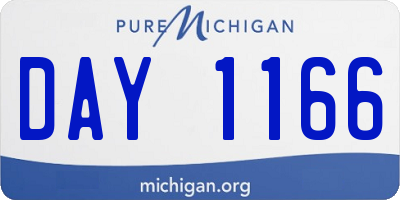 MI license plate DAY1166