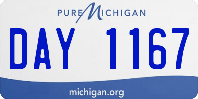 MI license plate DAY1167