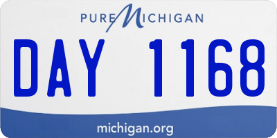 MI license plate DAY1168
