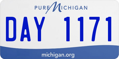 MI license plate DAY1171
