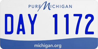 MI license plate DAY1172