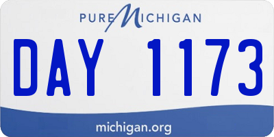 MI license plate DAY1173