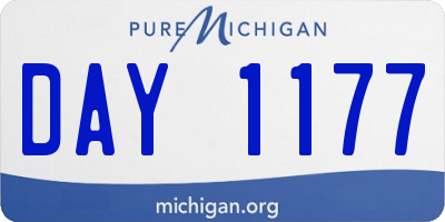 MI license plate DAY1177
