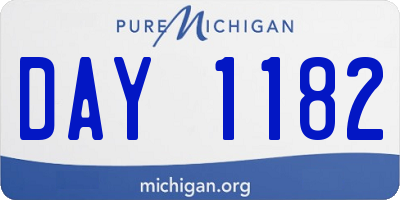 MI license plate DAY1182