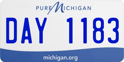 MI license plate DAY1183