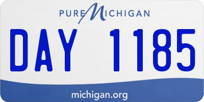 MI license plate DAY1185