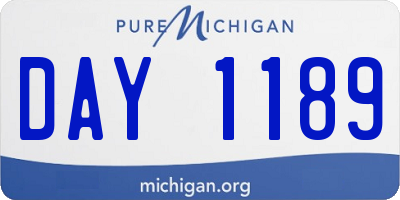 MI license plate DAY1189