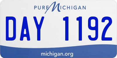 MI license plate DAY1192