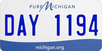 MI license plate DAY1194