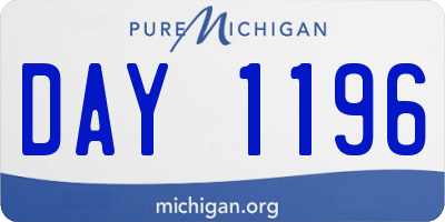 MI license plate DAY1196