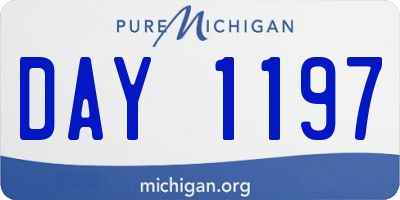 MI license plate DAY1197