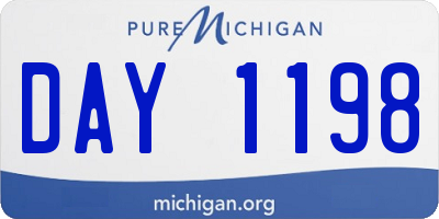 MI license plate DAY1198