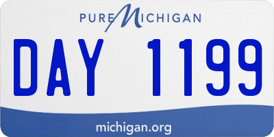 MI license plate DAY1199