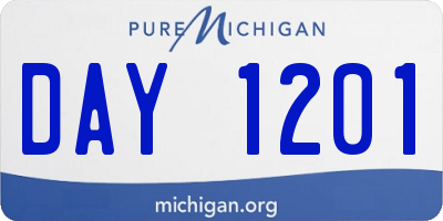 MI license plate DAY1201