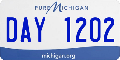 MI license plate DAY1202