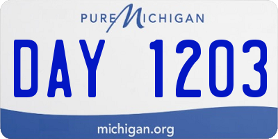 MI license plate DAY1203
