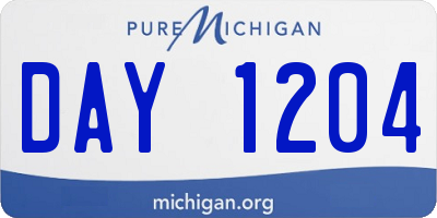 MI license plate DAY1204