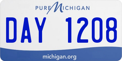 MI license plate DAY1208