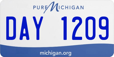 MI license plate DAY1209