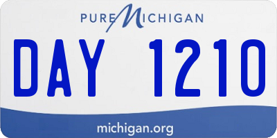 MI license plate DAY1210