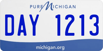 MI license plate DAY1213