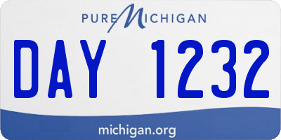 MI license plate DAY1232