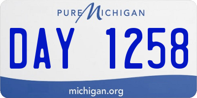 MI license plate DAY1258