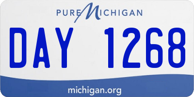 MI license plate DAY1268
