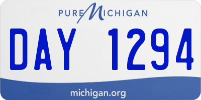 MI license plate DAY1294