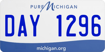 MI license plate DAY1296