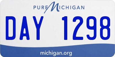 MI license plate DAY1298