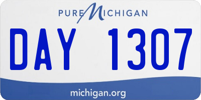 MI license plate DAY1307