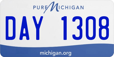 MI license plate DAY1308