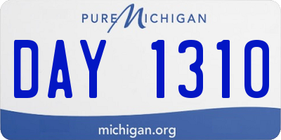MI license plate DAY1310