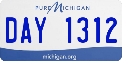 MI license plate DAY1312